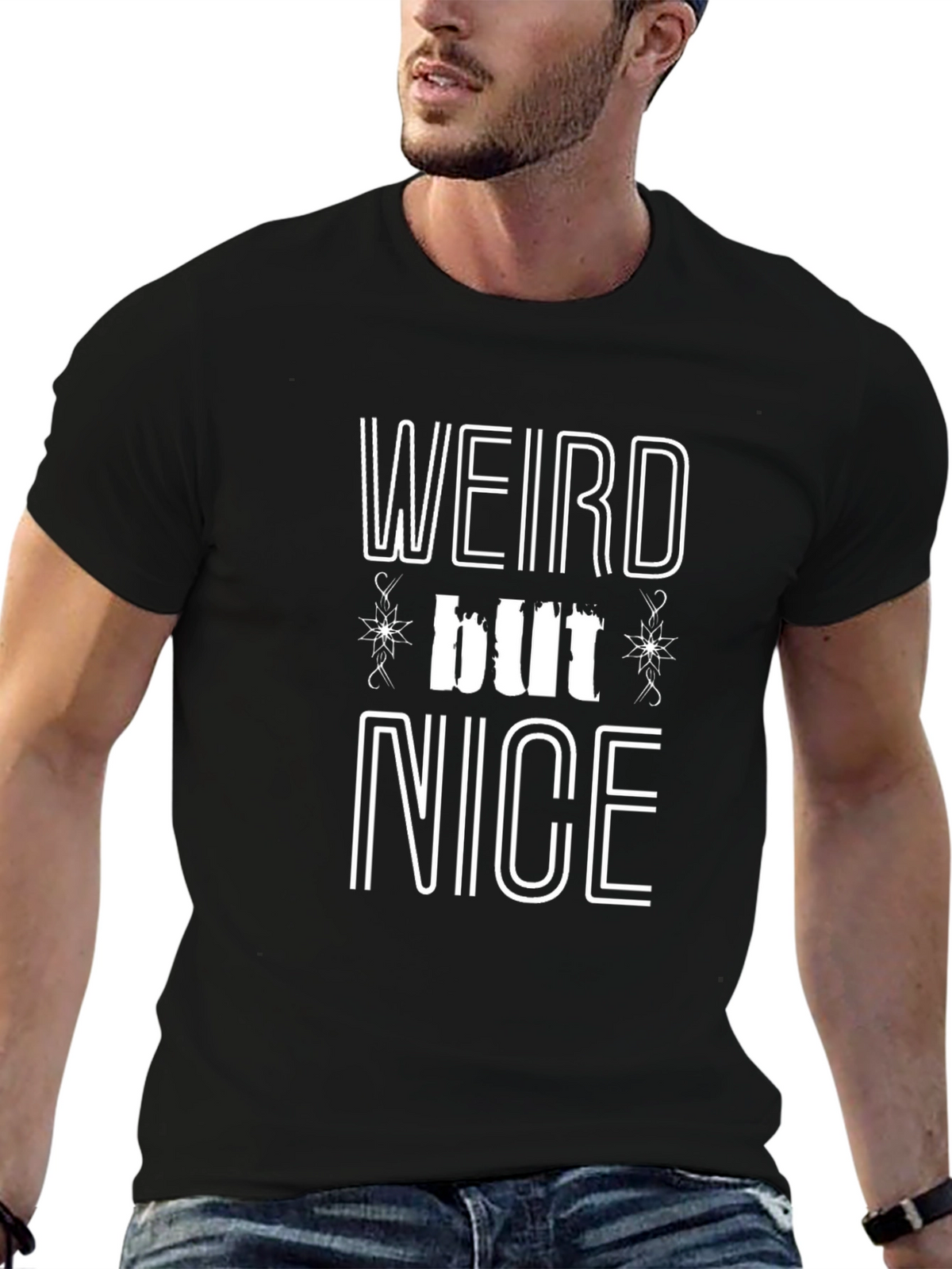 Weird But Nice Graphic Tee - Black