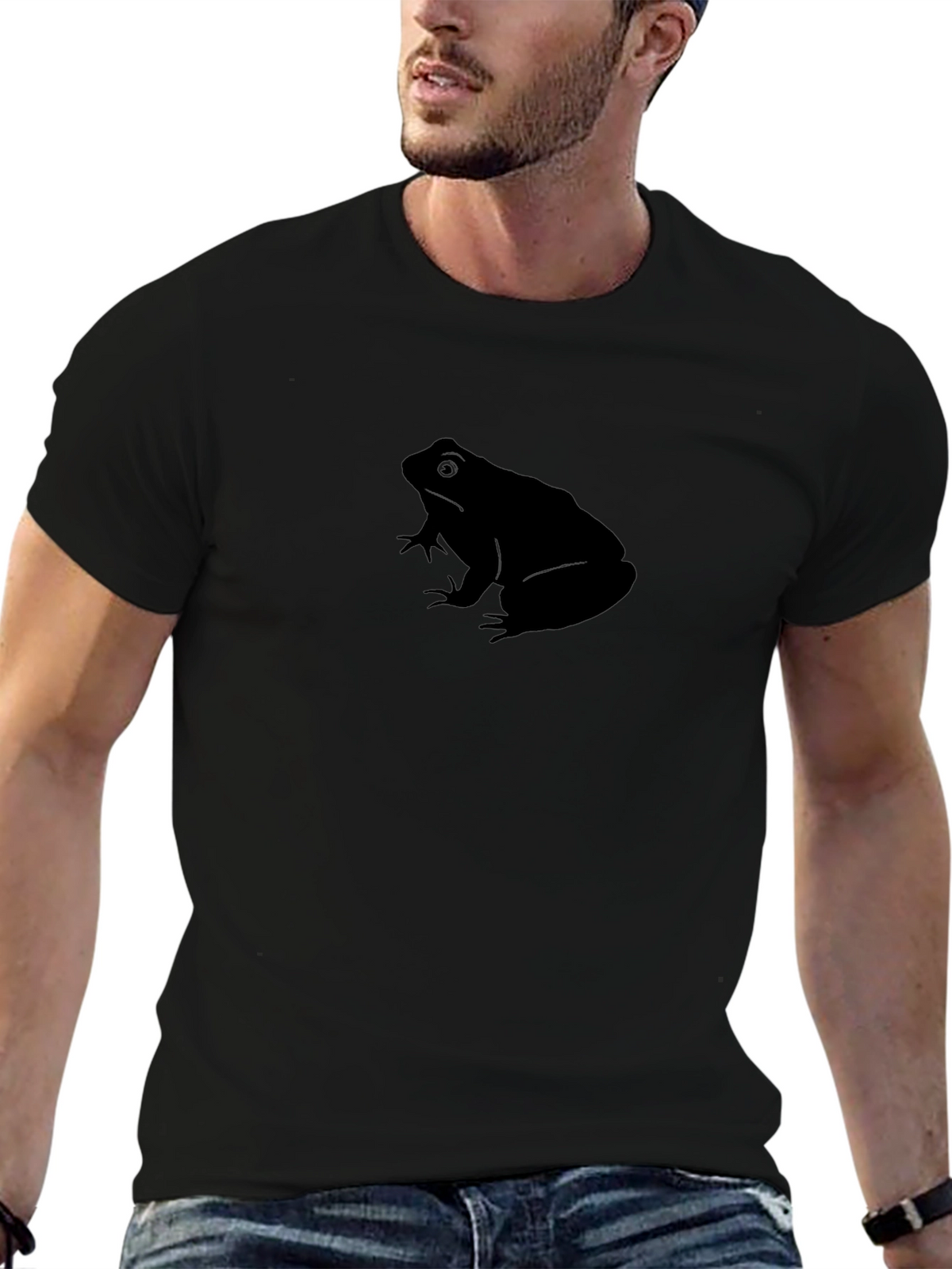 Black Frog Graphic T-Shirt - Casual Style