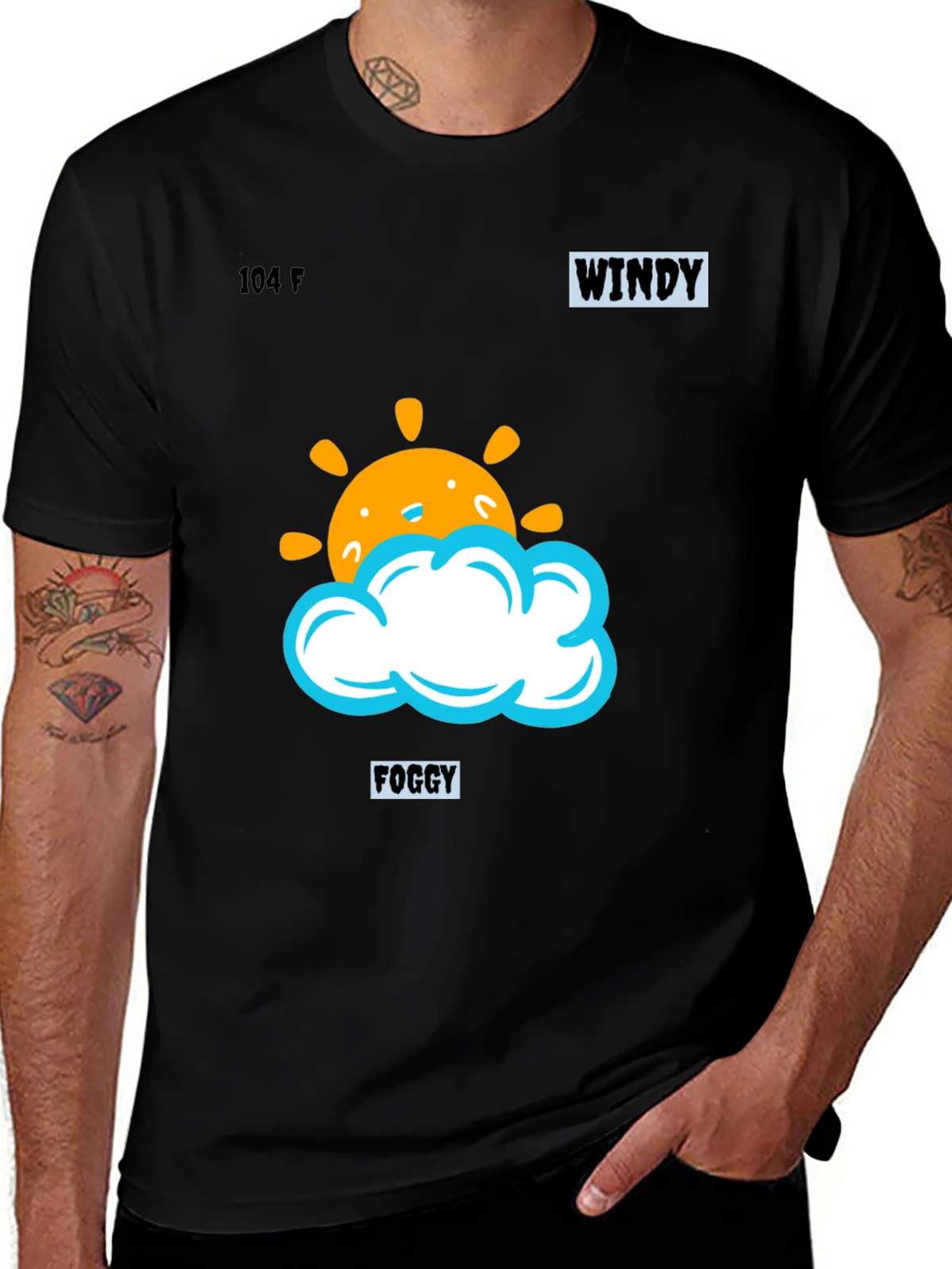Weather Pattern Black Graphic Tee