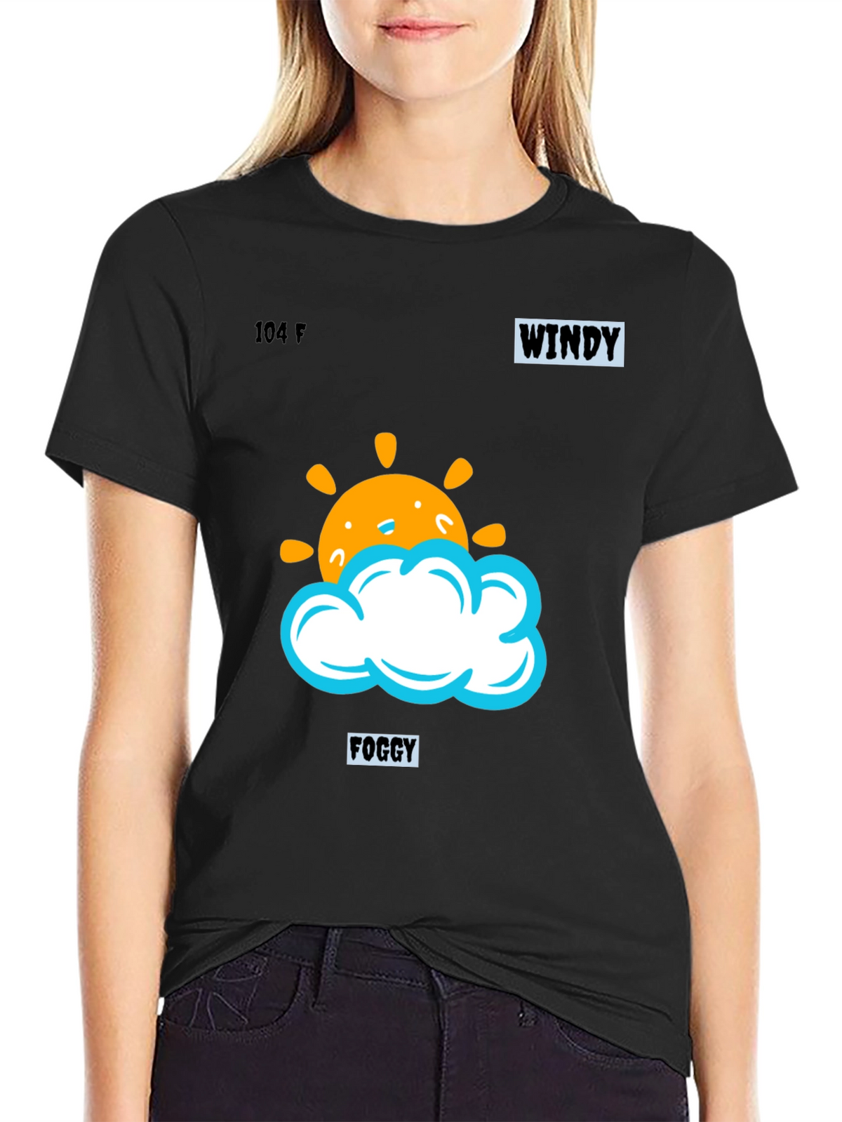 Weather Pattern Black Graphic Tee