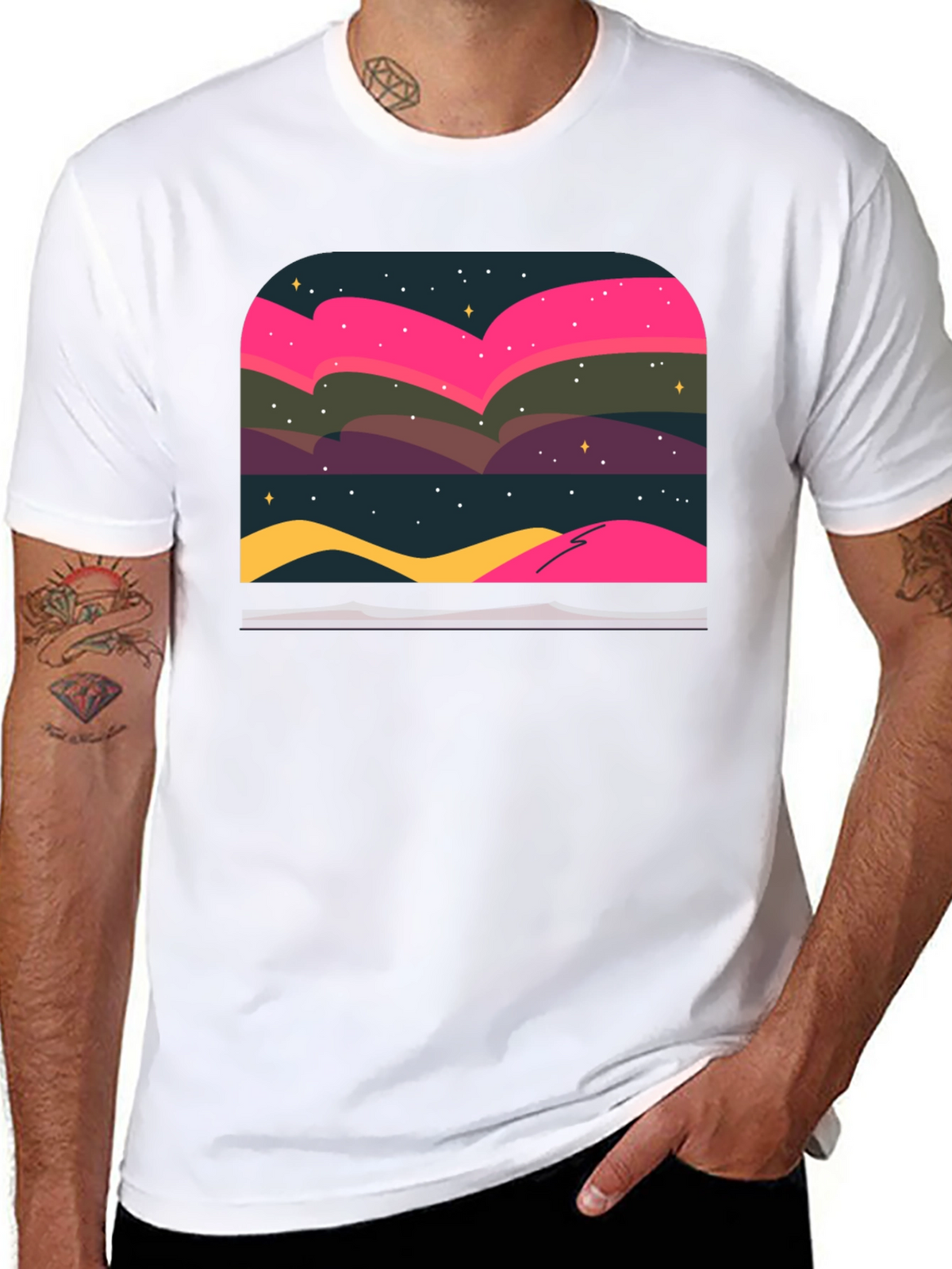 Northern Lights Graphic Tee - Black