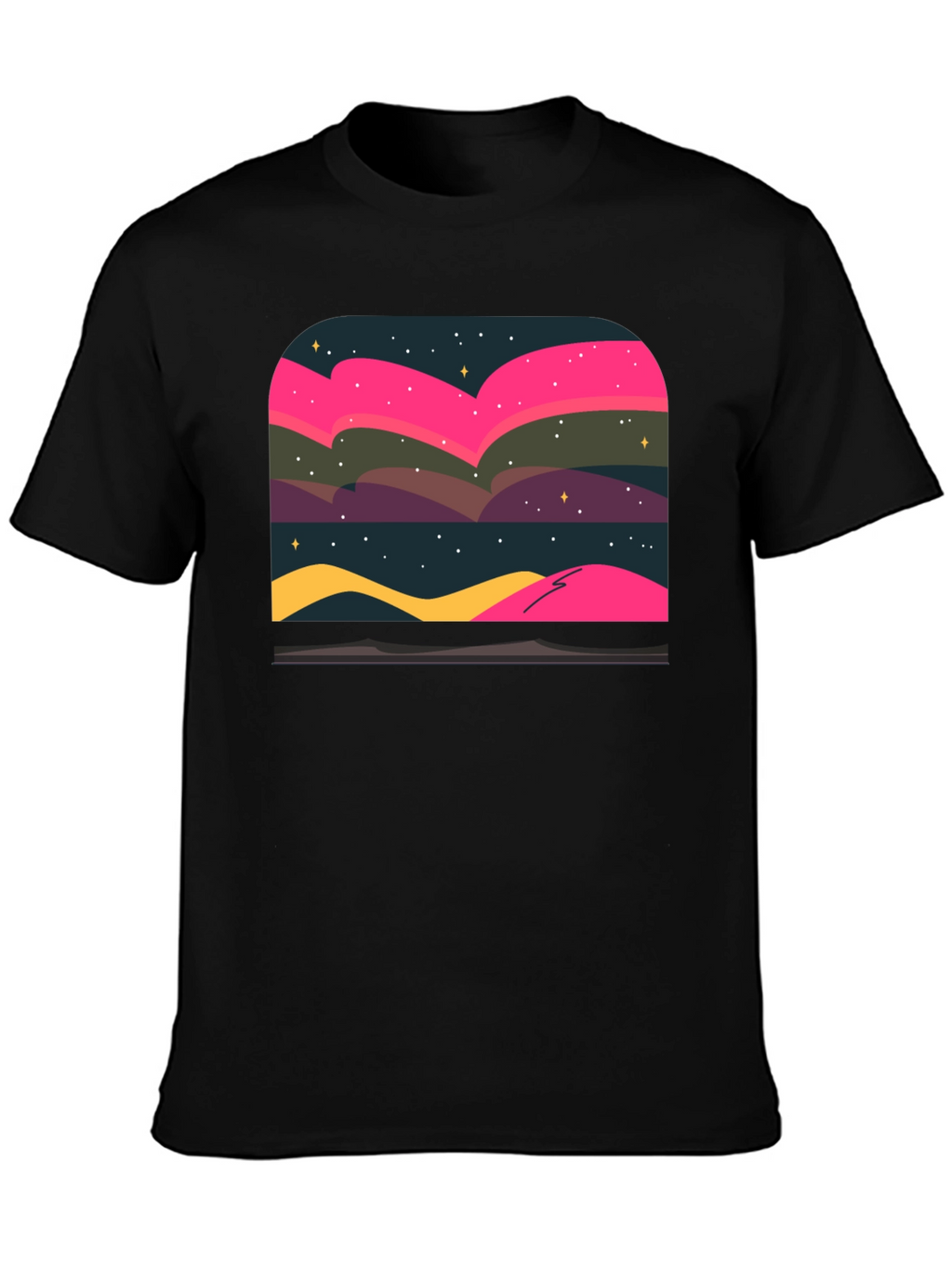 Northern Lights Graphic Tee - Black