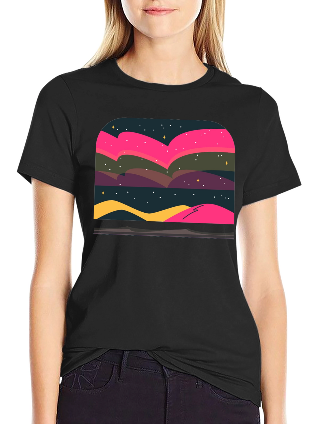 Northern Lights Graphic Tee - Black
