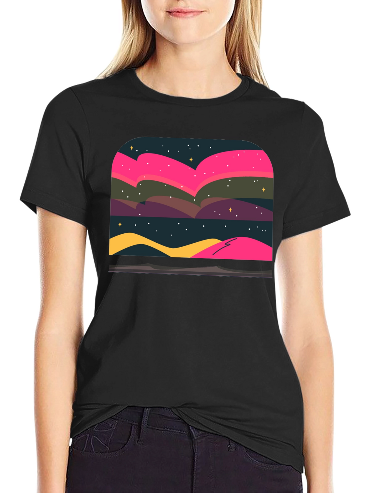 Northern Lights Graphic Tee - Black