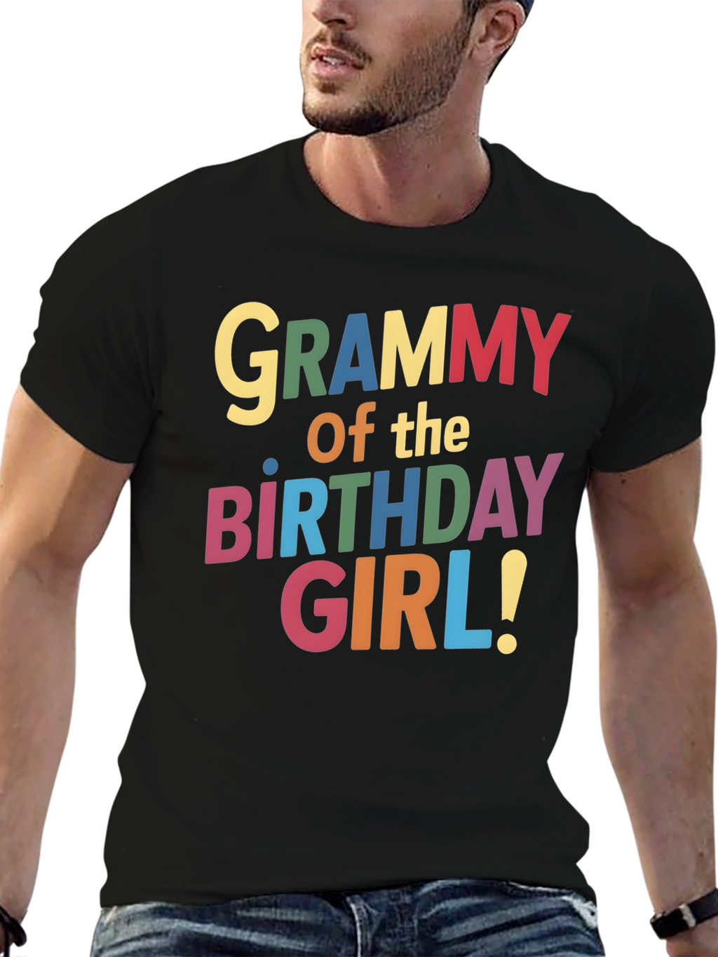 Grammy of the Birthday Girl Black T-Shirt