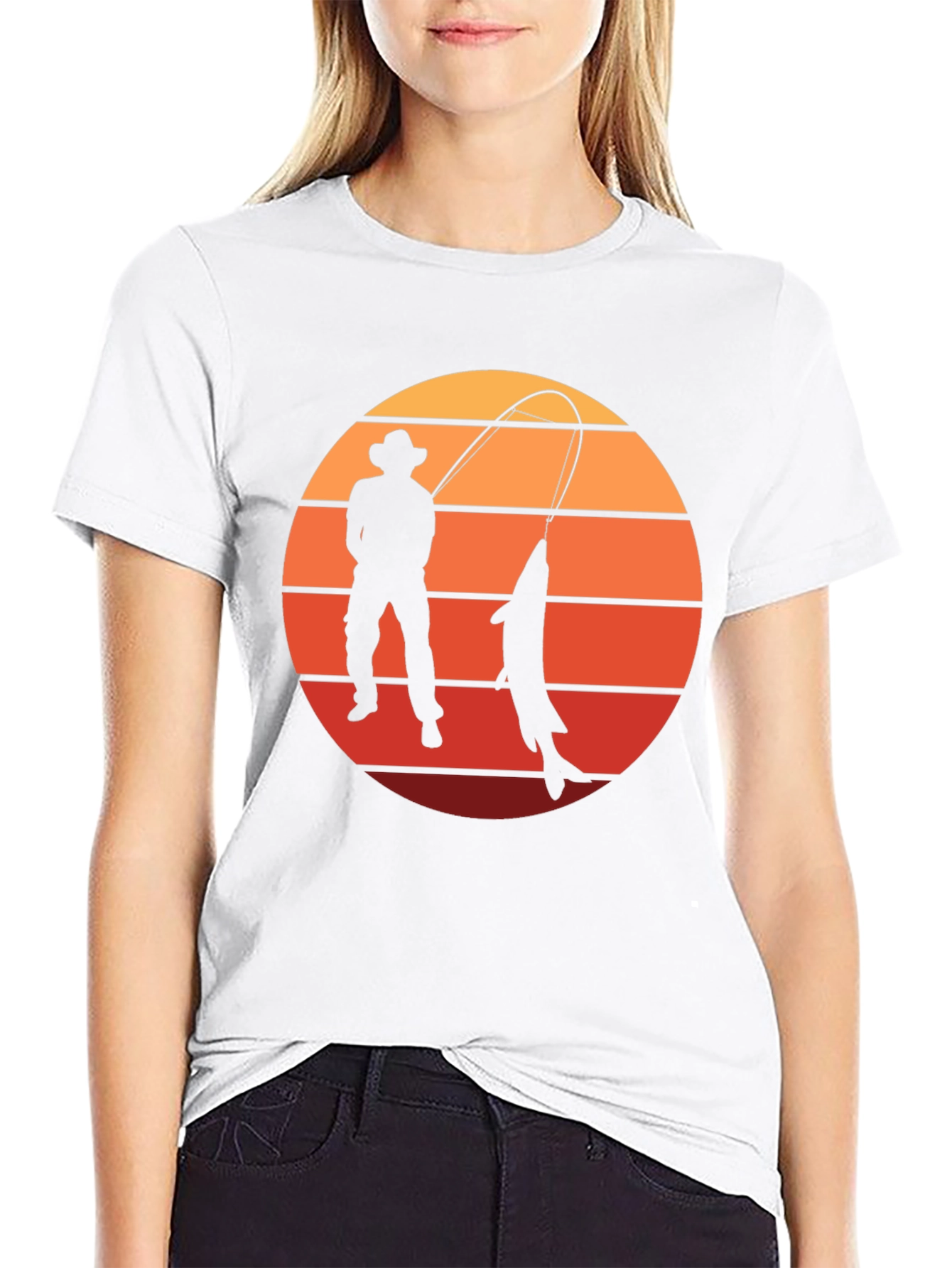 Fisherman Sunset Graphic T-Shirt