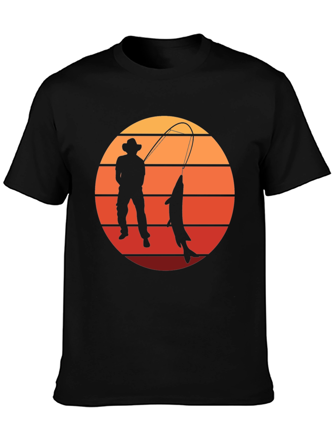 Fisherman Sunset Graphic T-Shirt