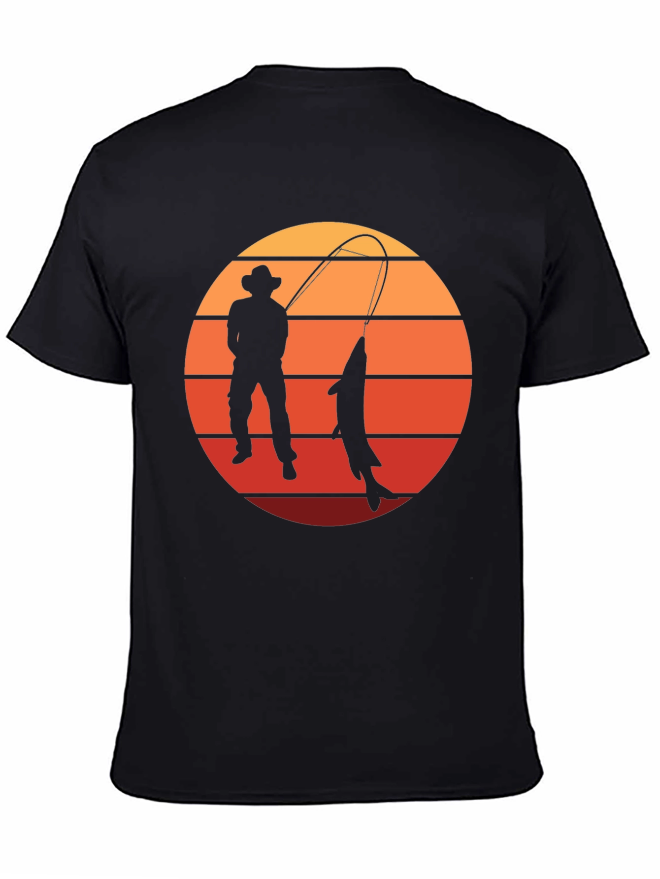 Fisherman Sunset Graphic T-Shirt