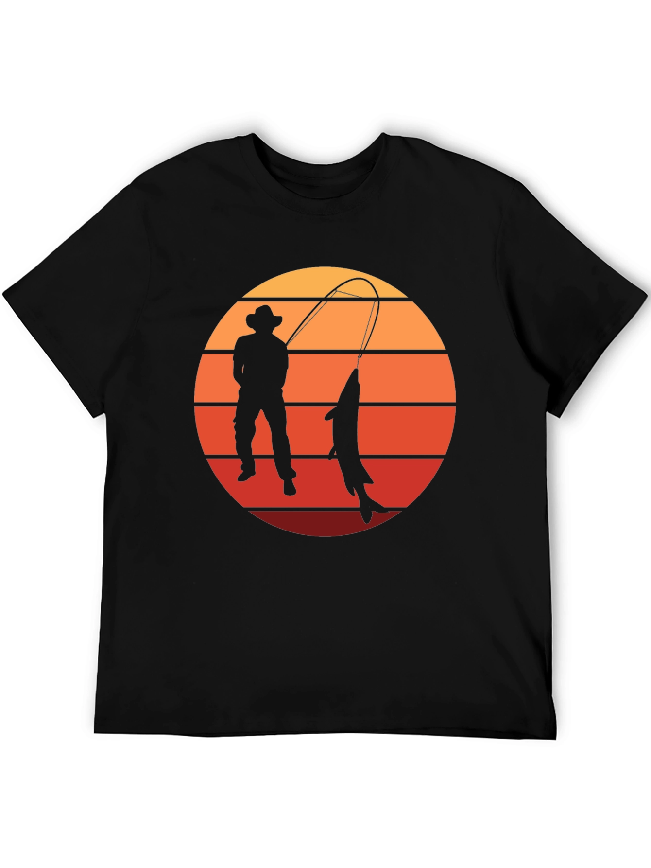 Fisherman Sunset Graphic T-Shirt