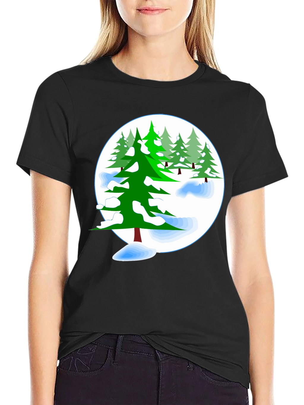 Winter Pine Tree Graphic T-Shirt