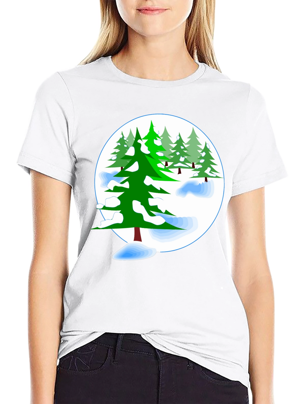 Winter Pine Tree Graphic T-Shirt