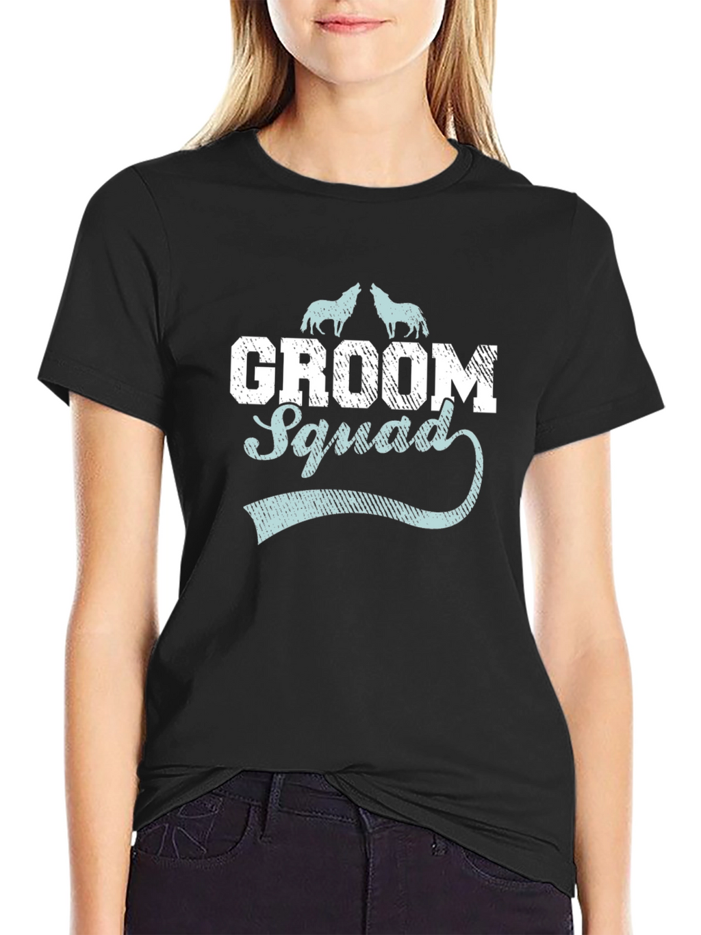 Groom Squad Wolf Graphic T-Shirt