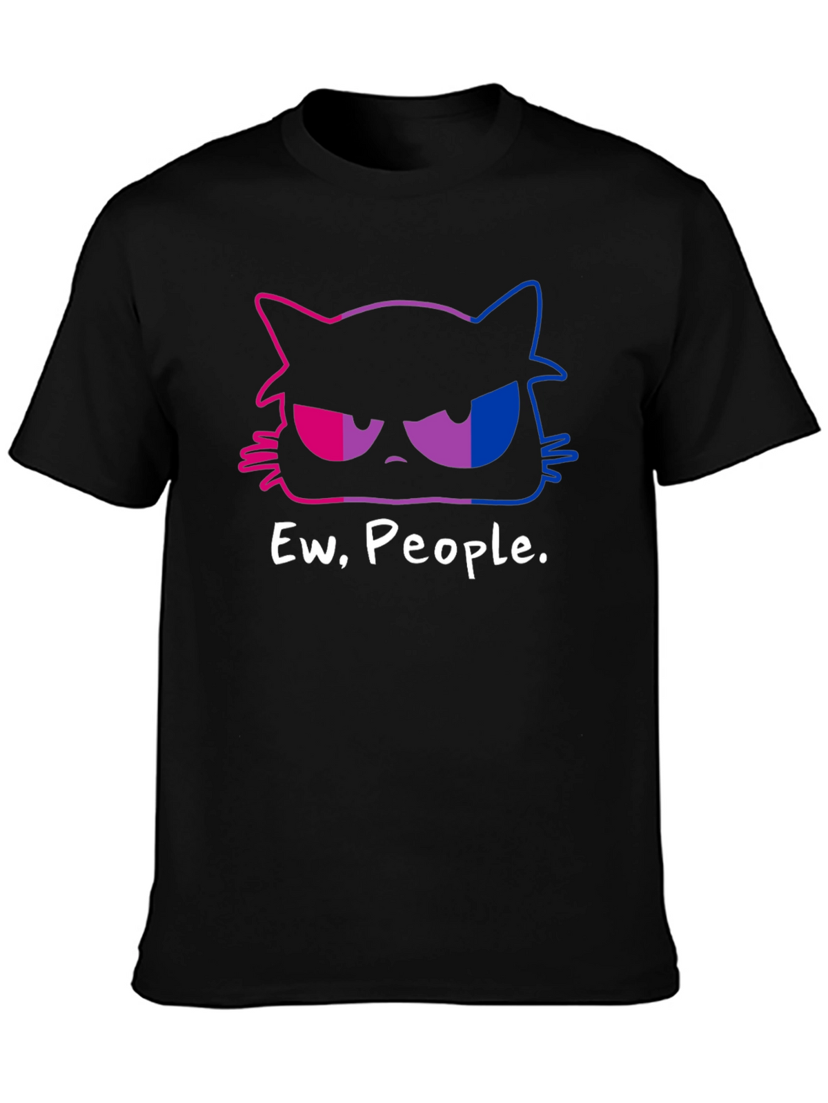 Grumpy Cat Ew People Bi Pride T-Shirt