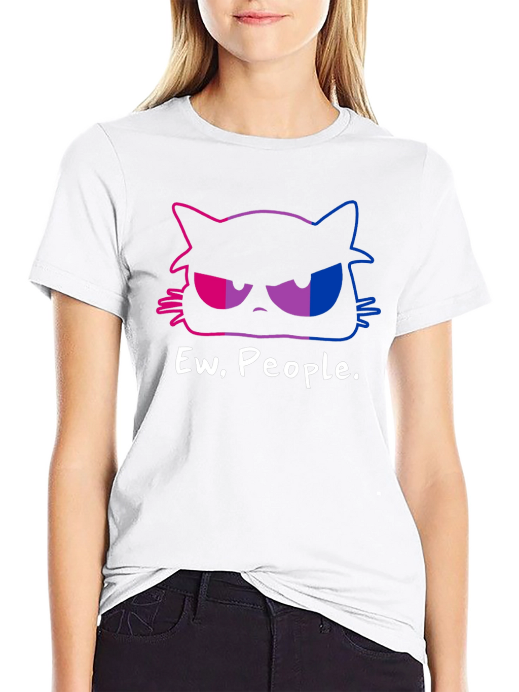 Grumpy Cat Ew People Bi Pride T-Shirt