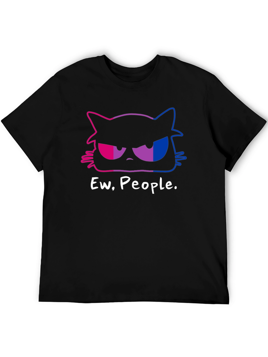 Grumpy Cat Ew People Bi Pride T-Shirt