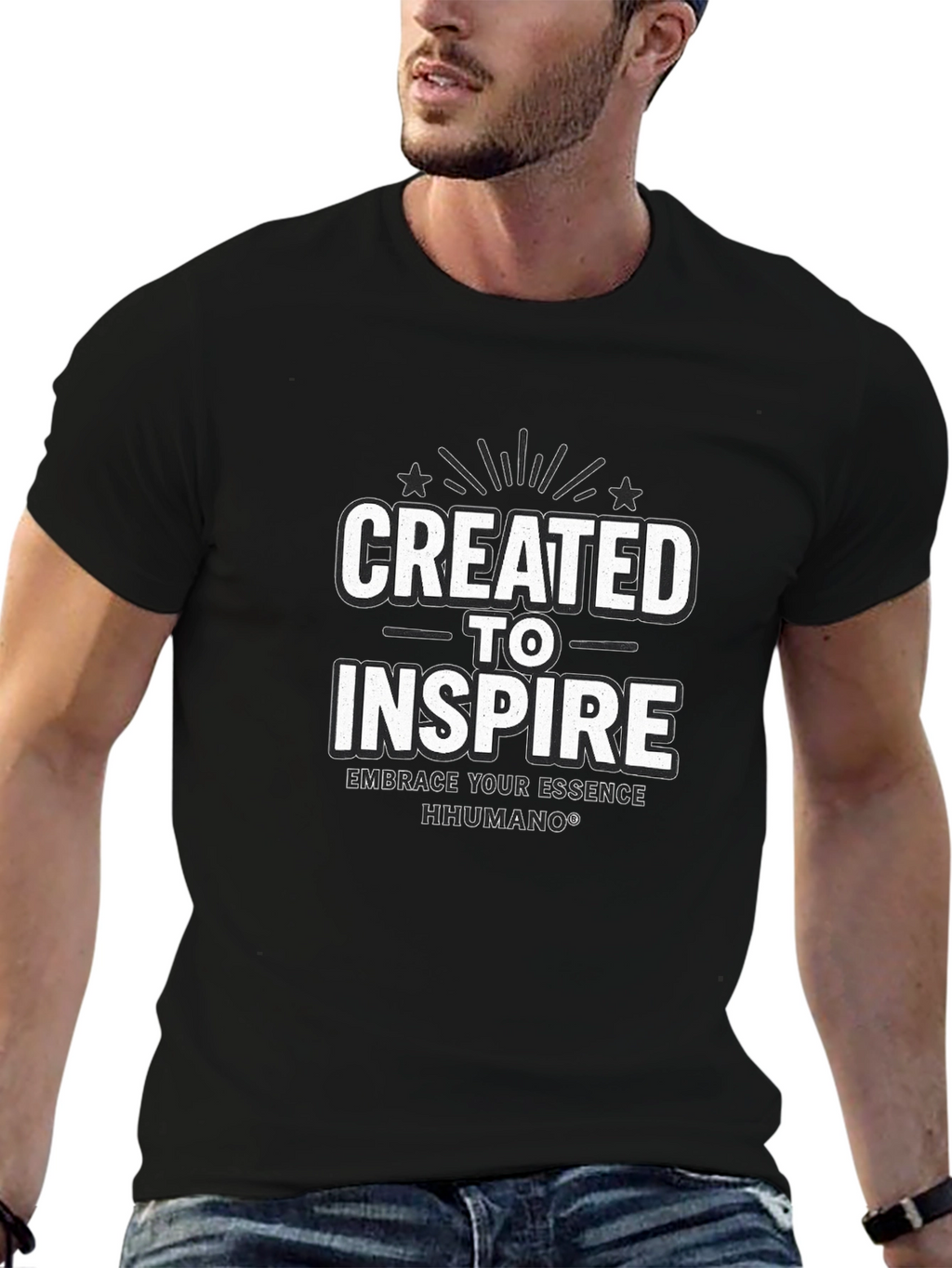Created to Inspire Black T-Shirt | HHUMANO