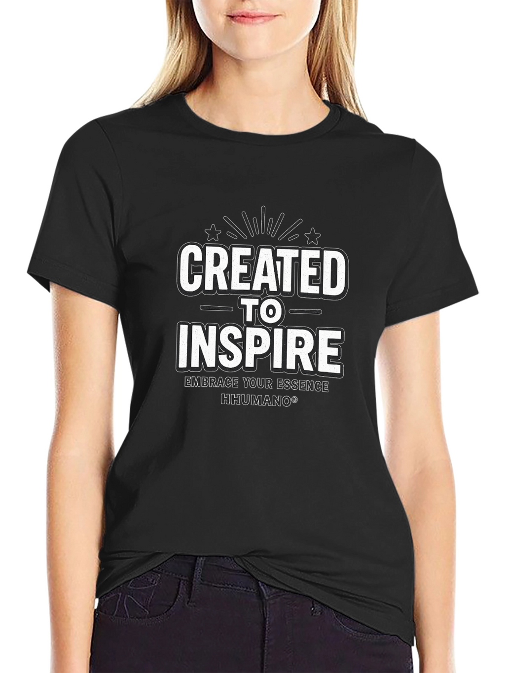 Created to Inspire Black T-Shirt | HHUMANO