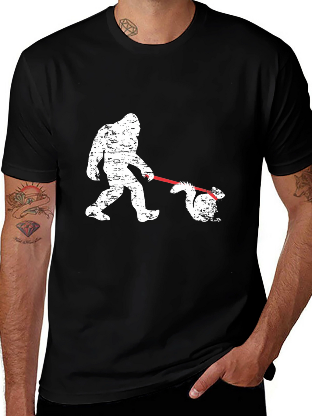 Bigfoot Walking Squirrel T-Shirt - Funny Graphic Tee