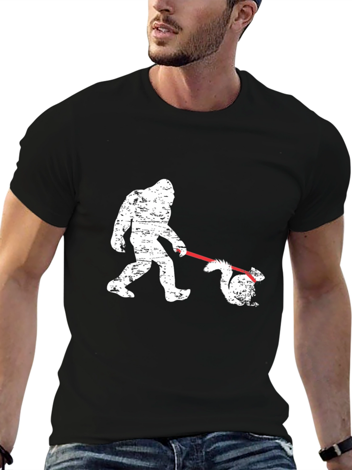 Bigfoot Walking Squirrel T-Shirt - Funny Graphic Tee