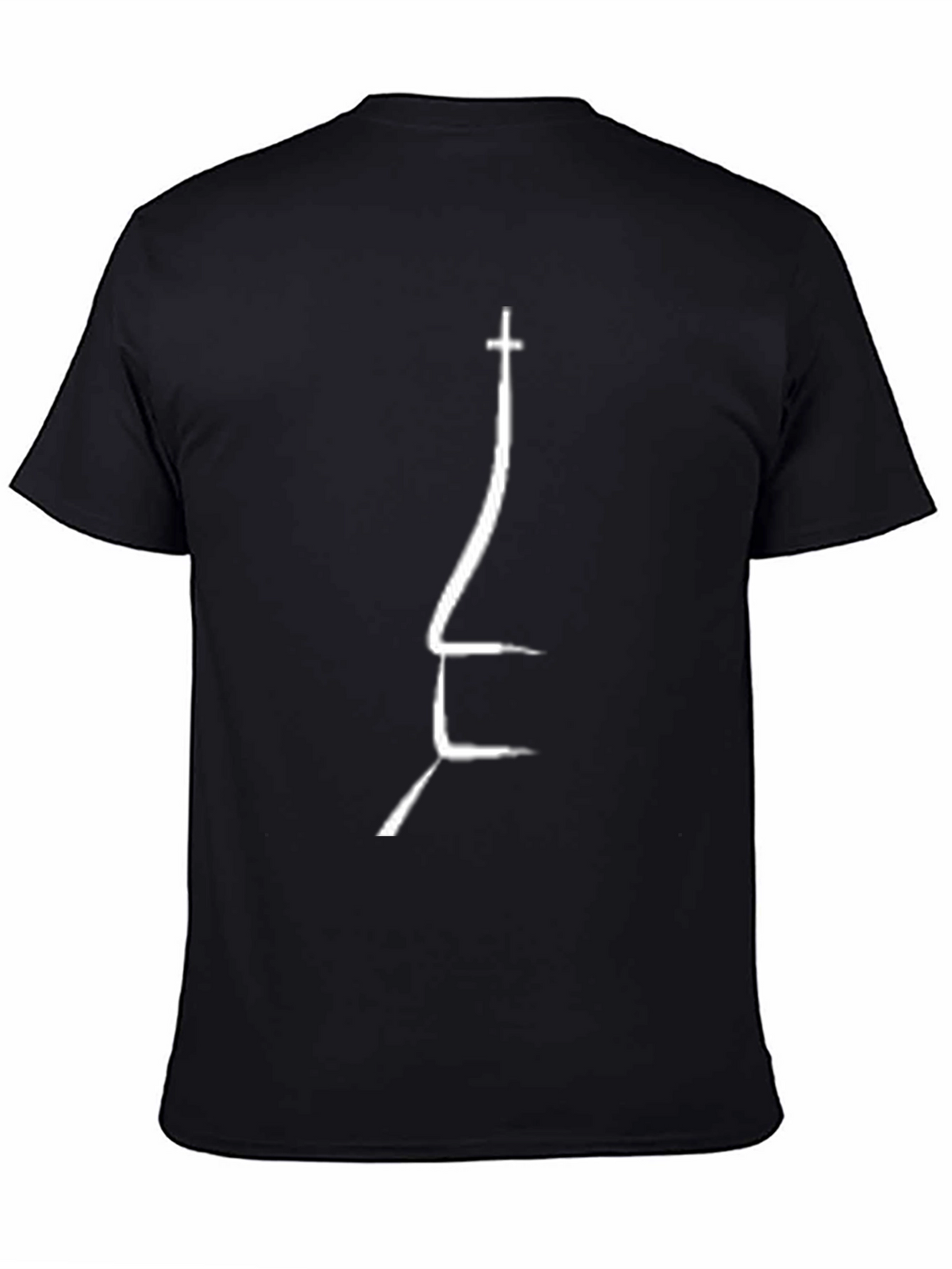 Minimalist Church Outline Black T-Shirt