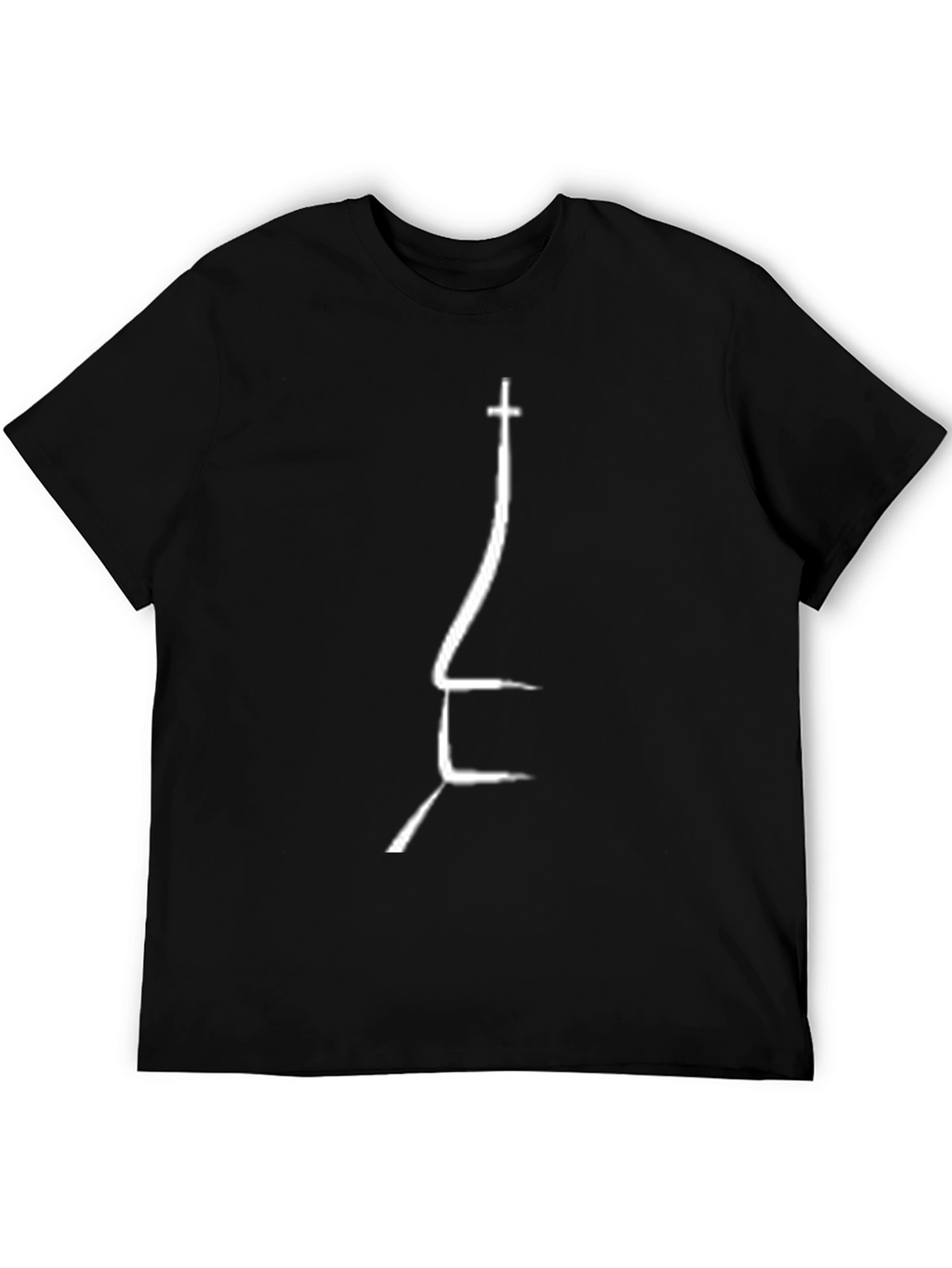 Minimalist Church Outline Black T-Shirt