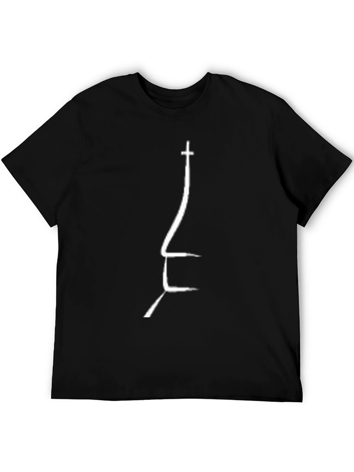 Minimalist Church Outline Black T-Shirt