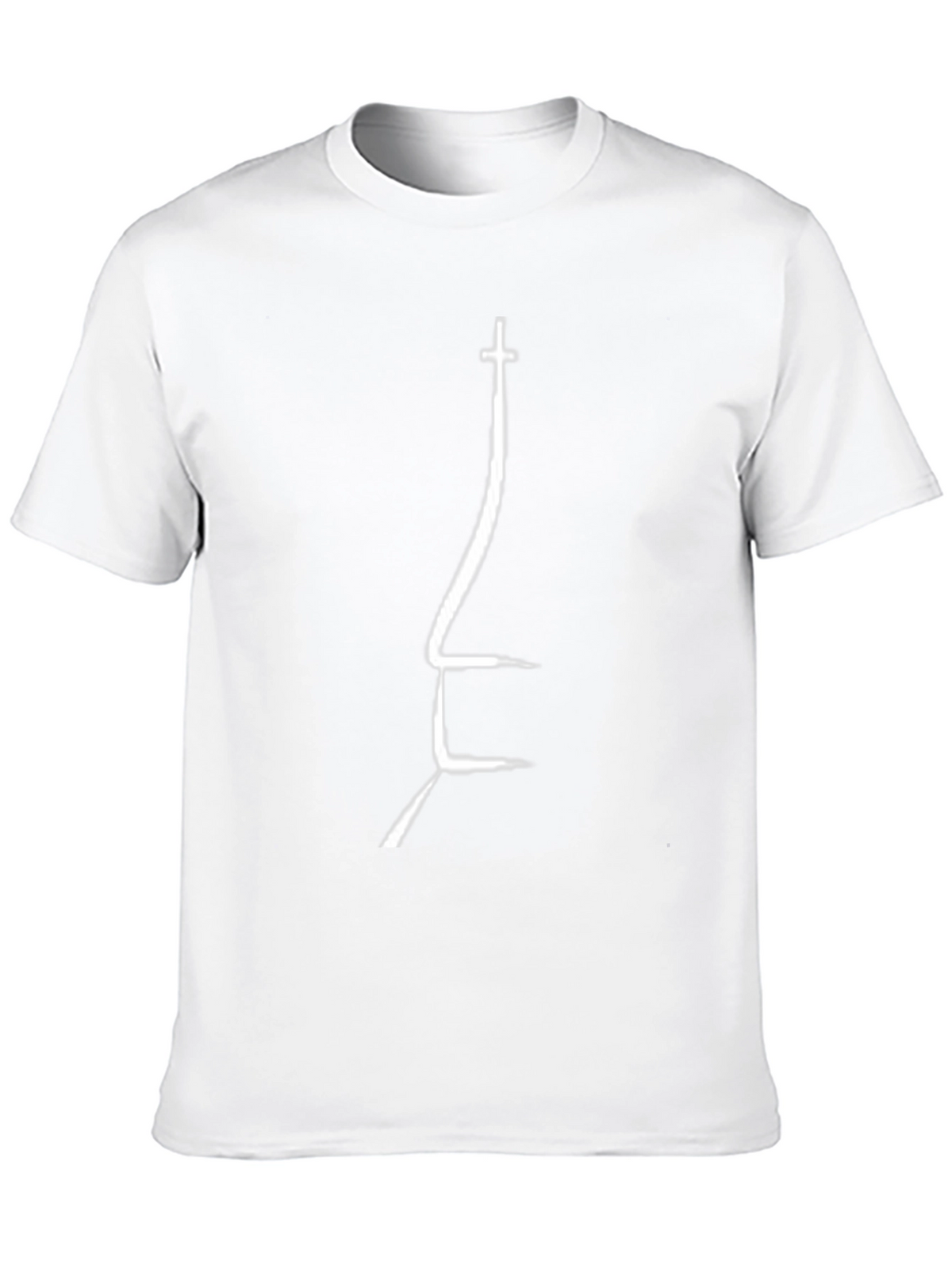 Minimalist Church Outline Black T-Shirt