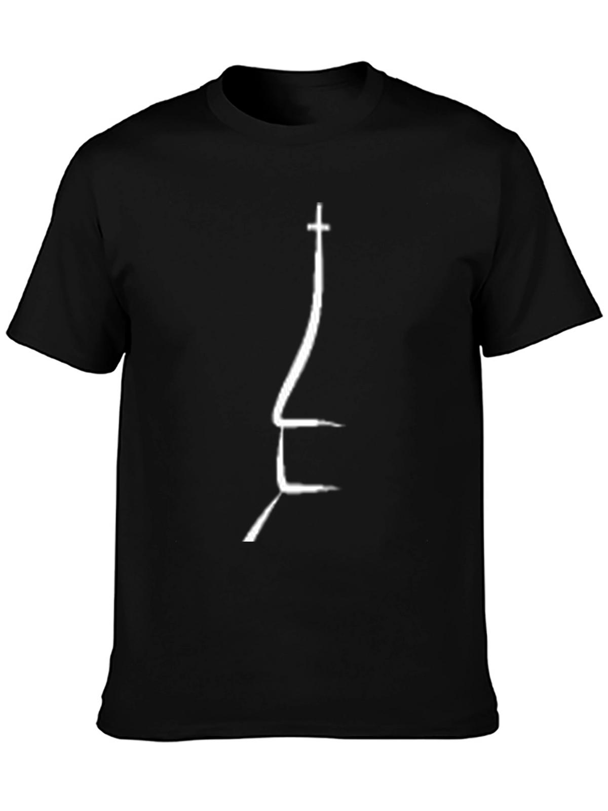 Minimalist Church Outline Black T-Shirt