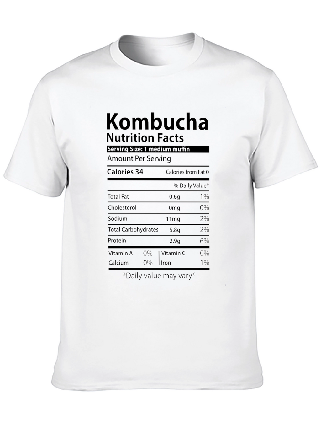 Kombucha Nutrition Facts Novelty T-Shirt