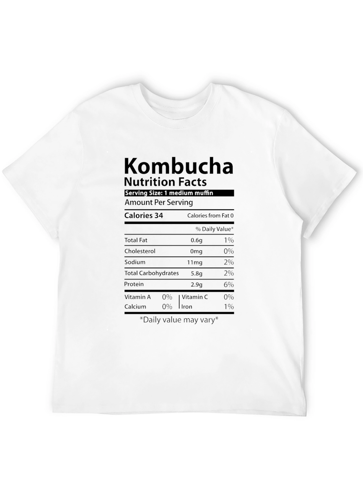 Kombucha Nutrition Facts Novelty T-Shirt