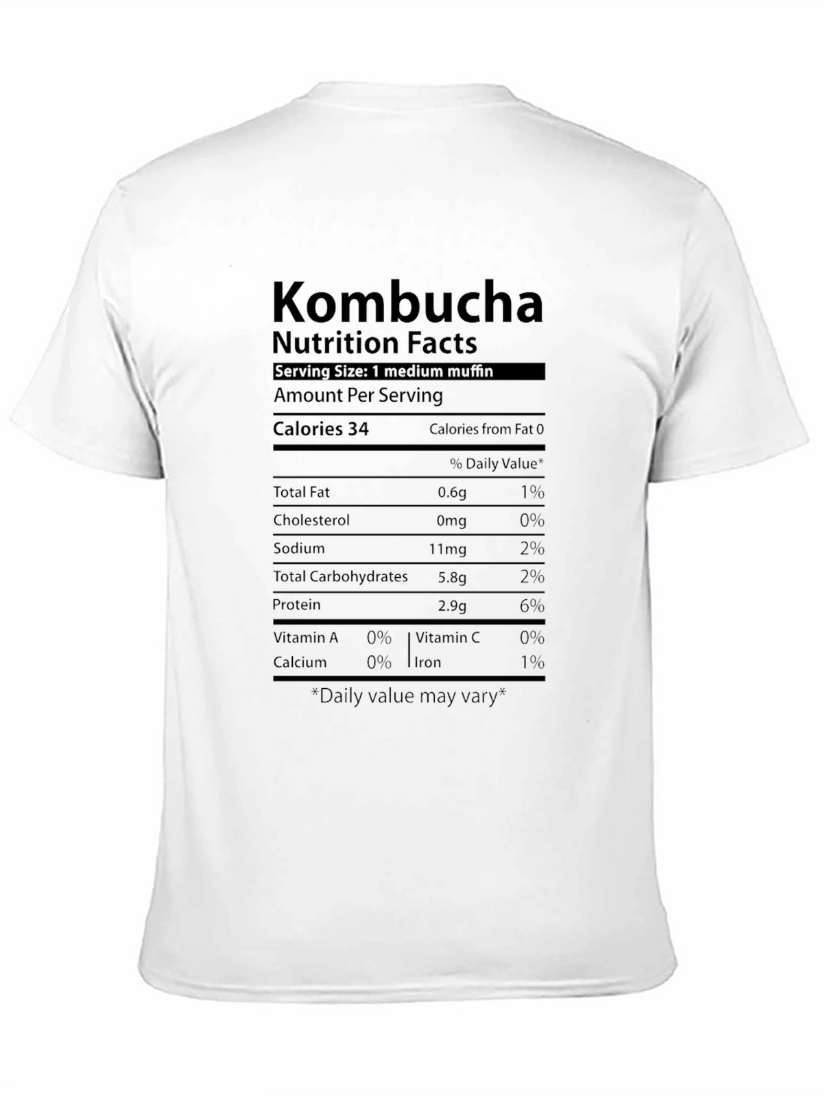 Kombucha Nutrition Facts Novelty T-Shirt