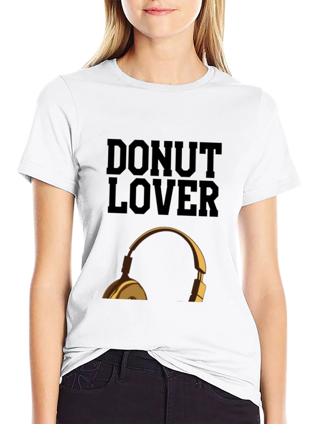 Donut Lover Headphones Graphic T-Shirt