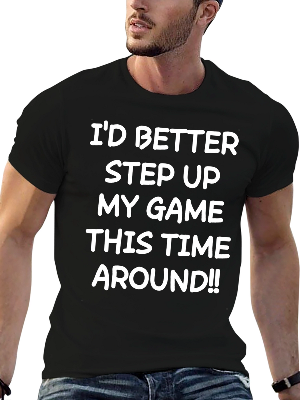 Step Up My Game Black Graphic Tee
