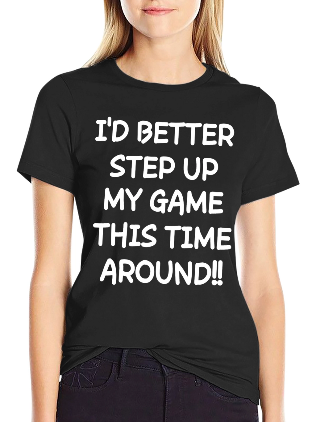 Step Up My Game Black Graphic Tee