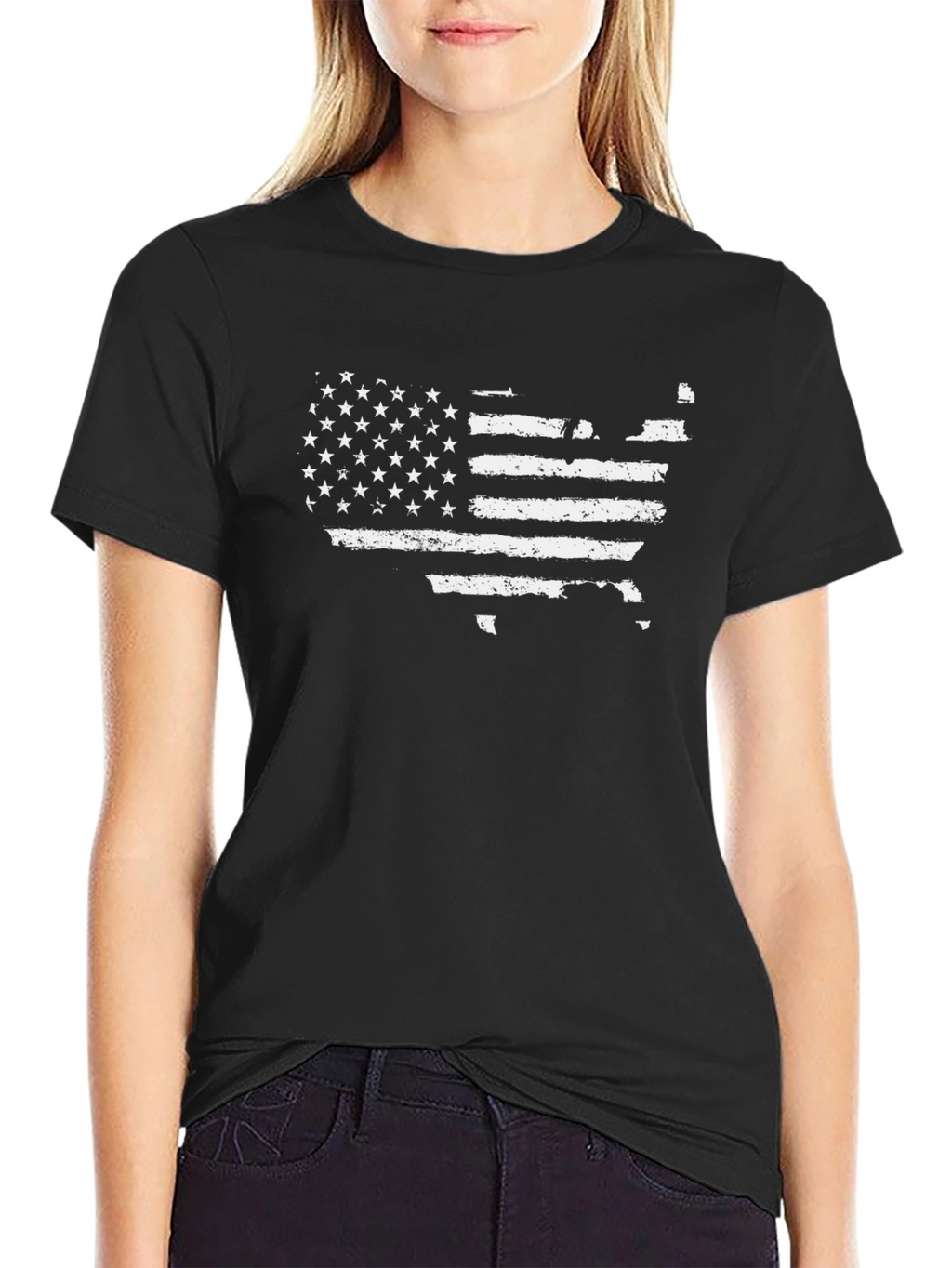 USA Flag Graphic Tee - Distressed American Pride