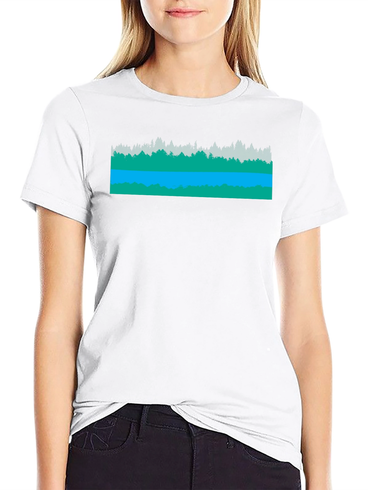 Nature Scene Graphic Black T-Shirt
