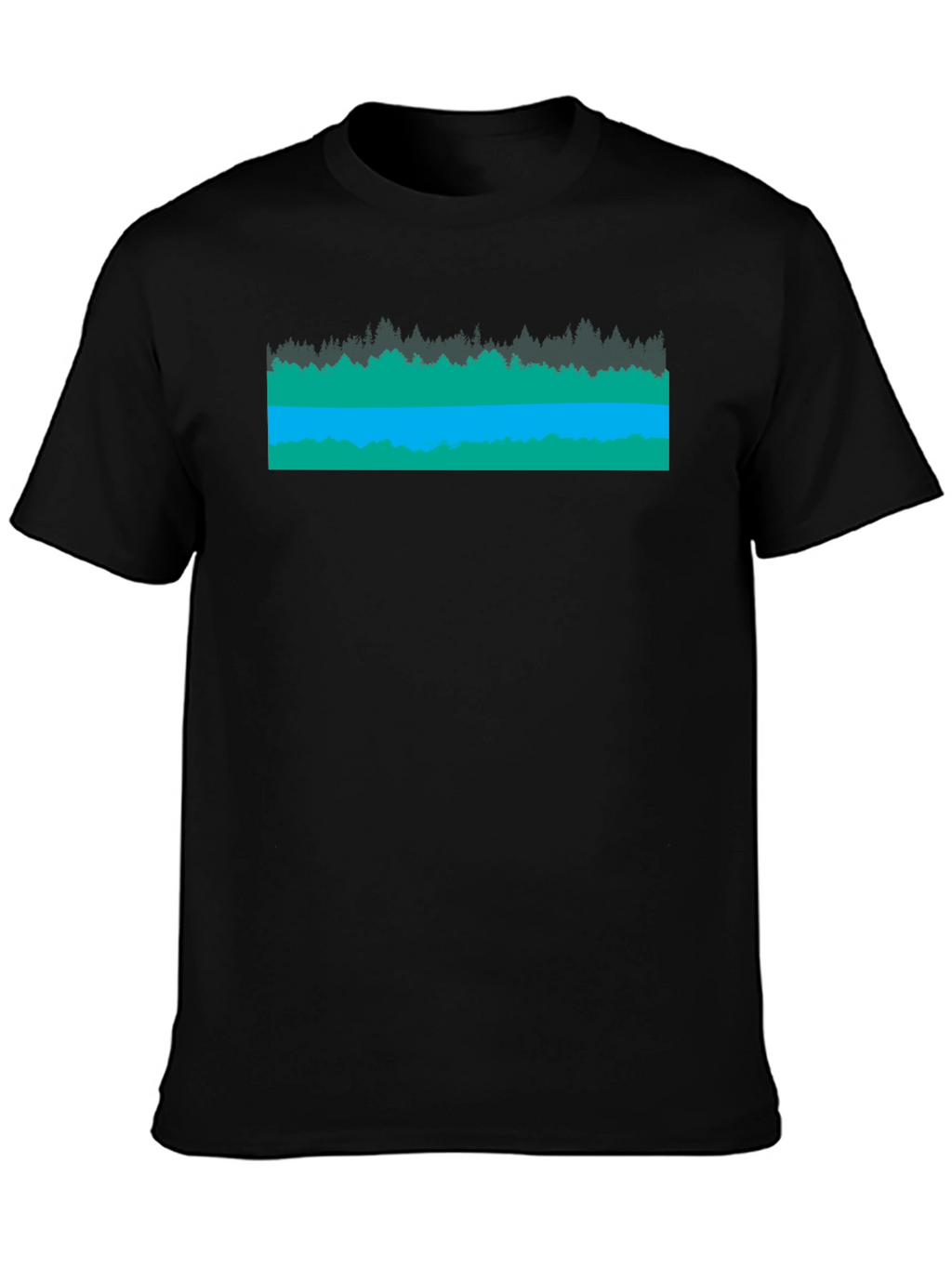 Nature Scene Graphic Black T-Shirt