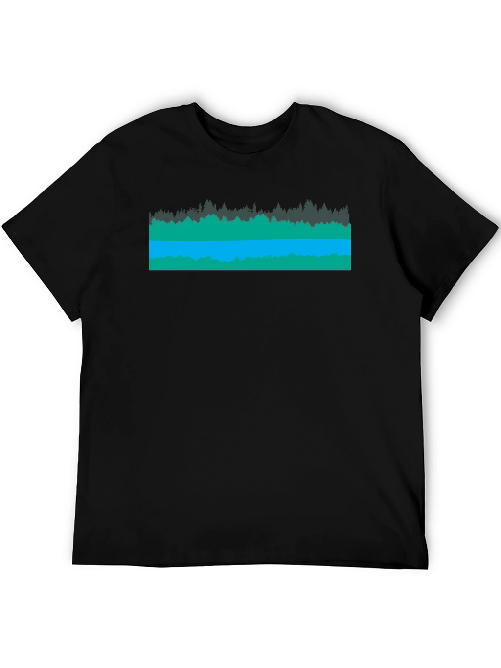 Nature Scene Graphic Black T-Shirt