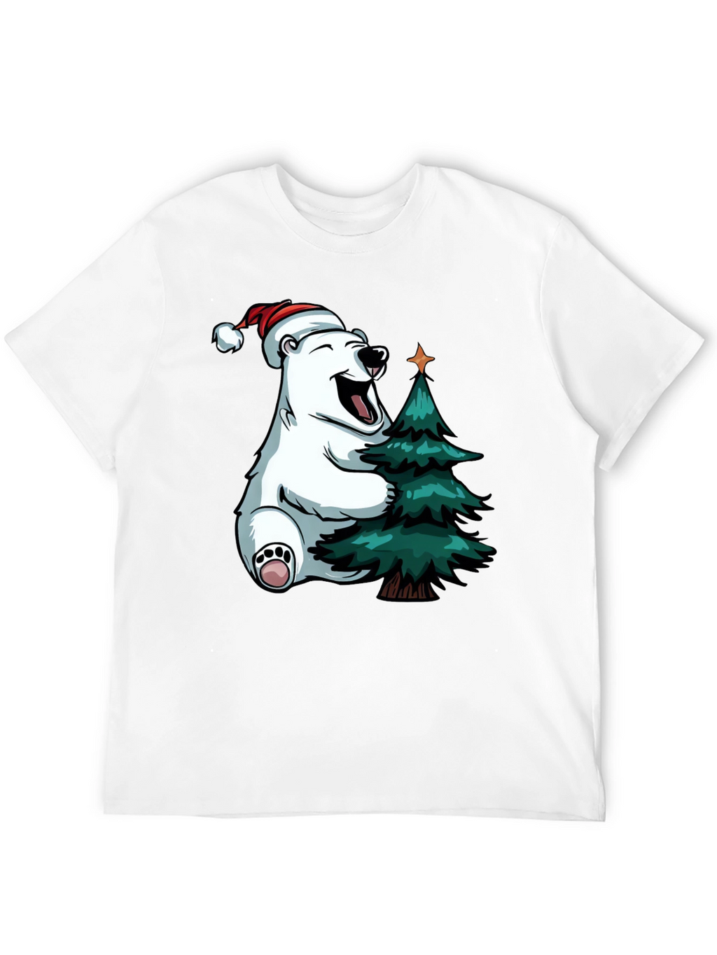 Festive Bear Hugs Christmas Tree - Holiday T-Shirt
