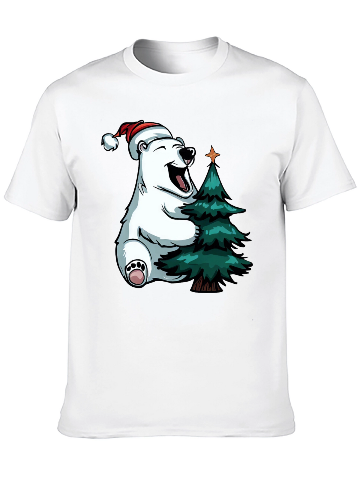 Festive Bear Hugs Christmas Tree - Holiday T-Shirt