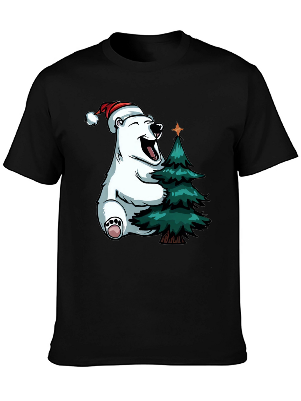 Festive Bear Hugs Christmas Tree - Holiday T-Shirt