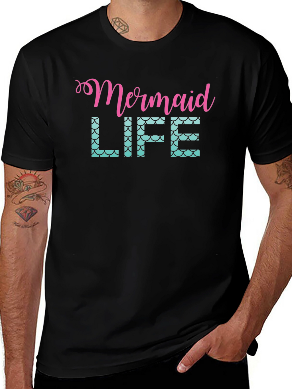 Mermaid Life Black Graphic Tee