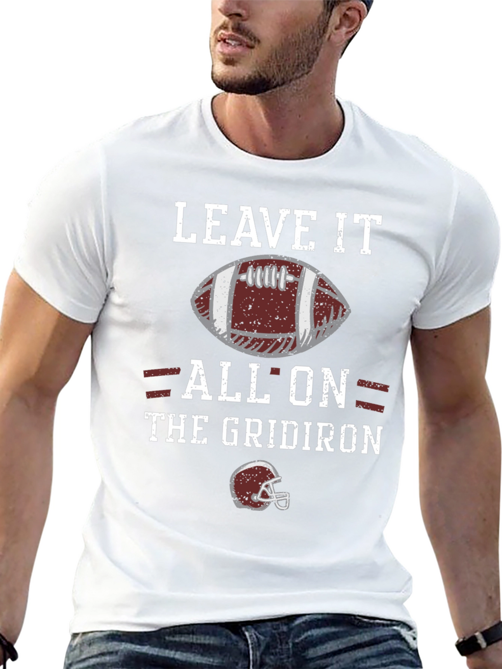 Leave It All On the Gridiron Football T-Shirt