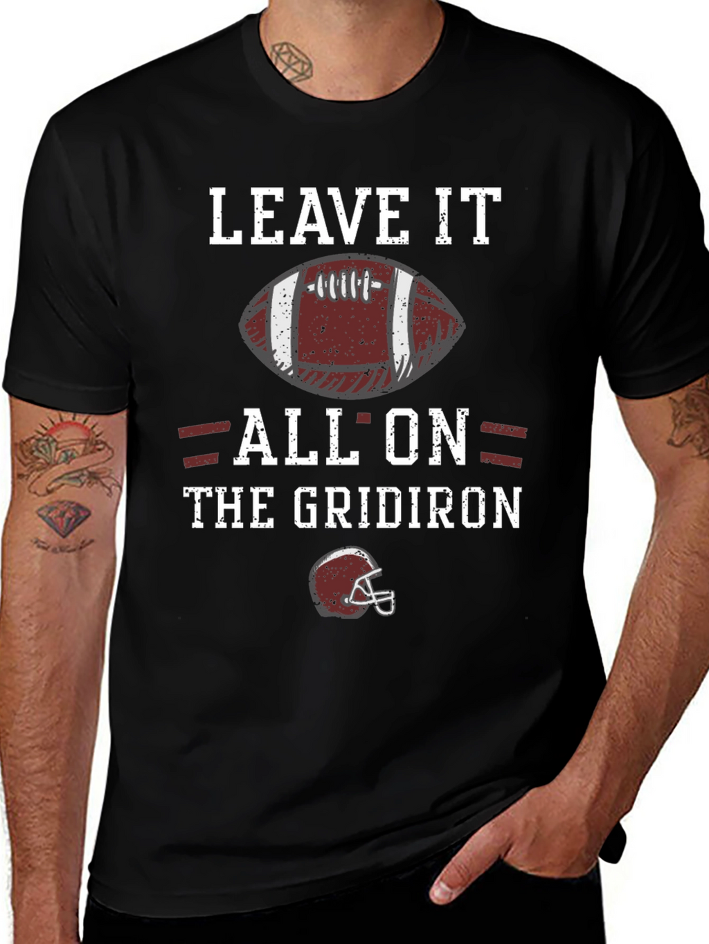 Leave It All On the Gridiron Football T-Shirt