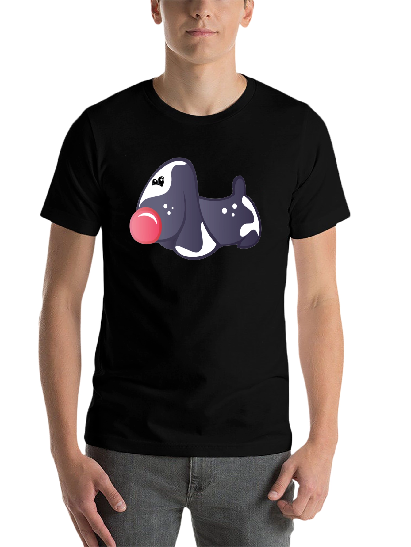 Novelty Dog Graphic Black T-Shirt