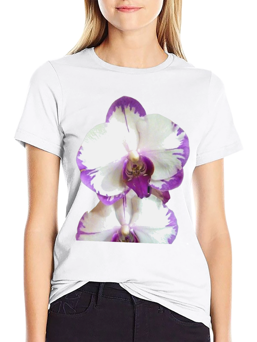 Orchid Graphic Tee - Black Cotton T-Shirt