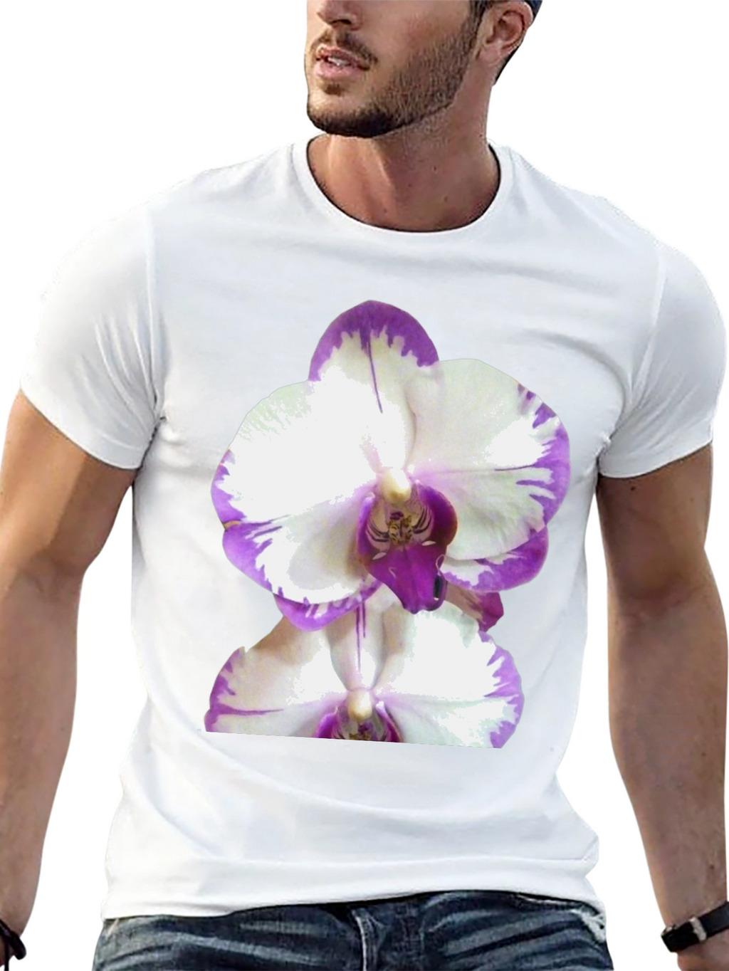 Orchid Graphic Tee - Black Cotton T-Shirt