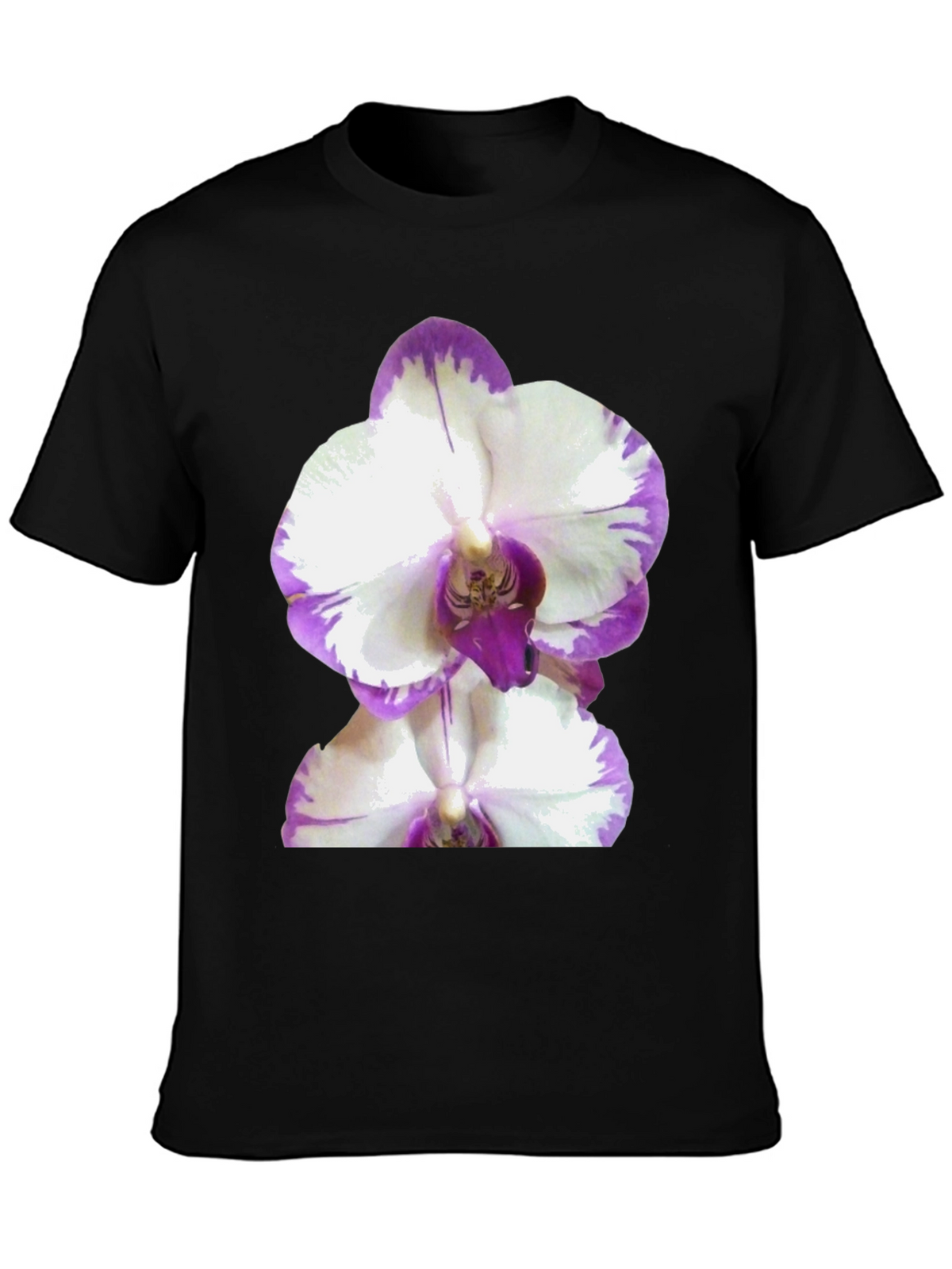 Orchid Graphic Tee - Black Cotton T-Shirt