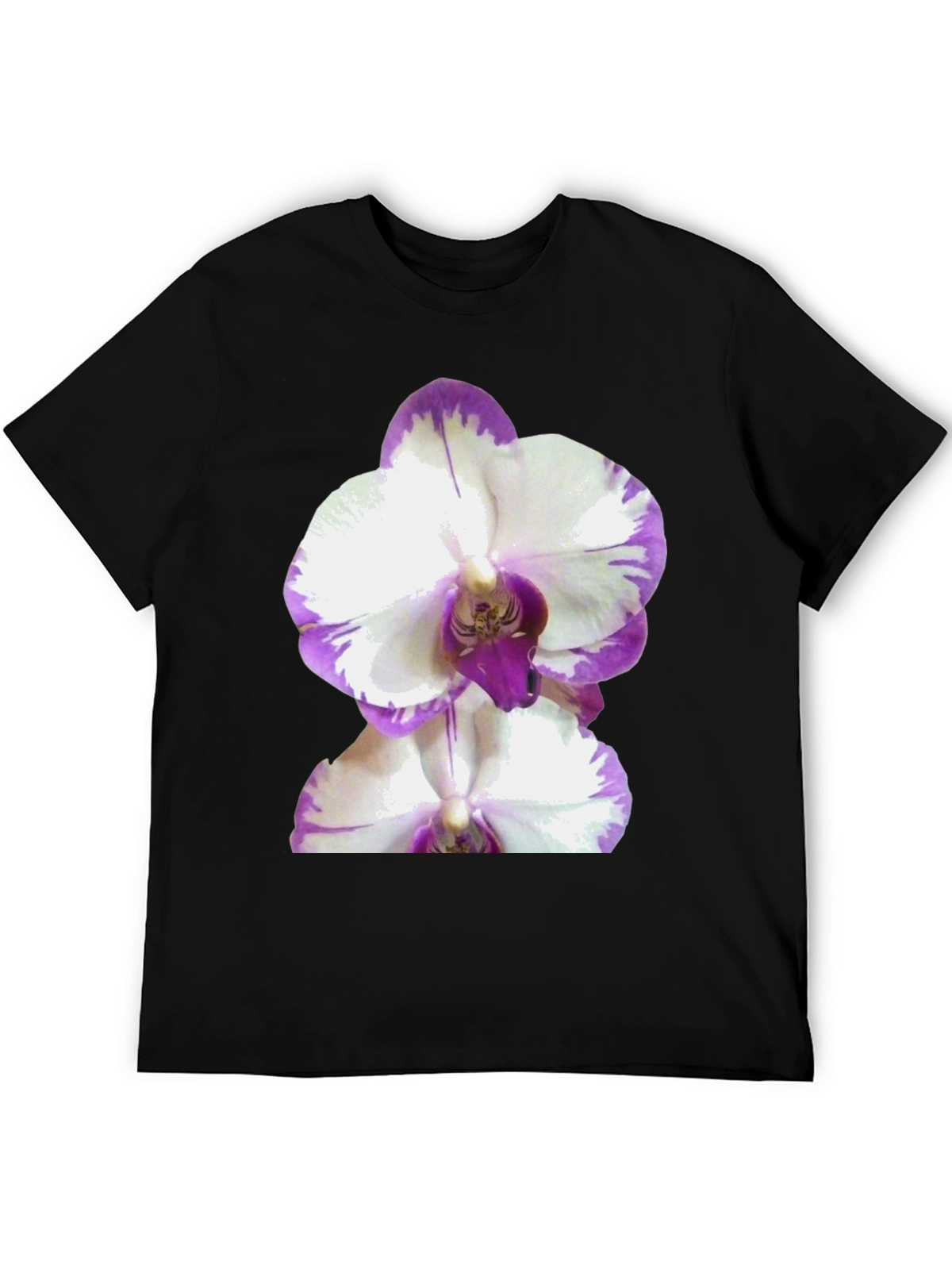 Orchid Graphic Tee - Black Cotton T-Shirt