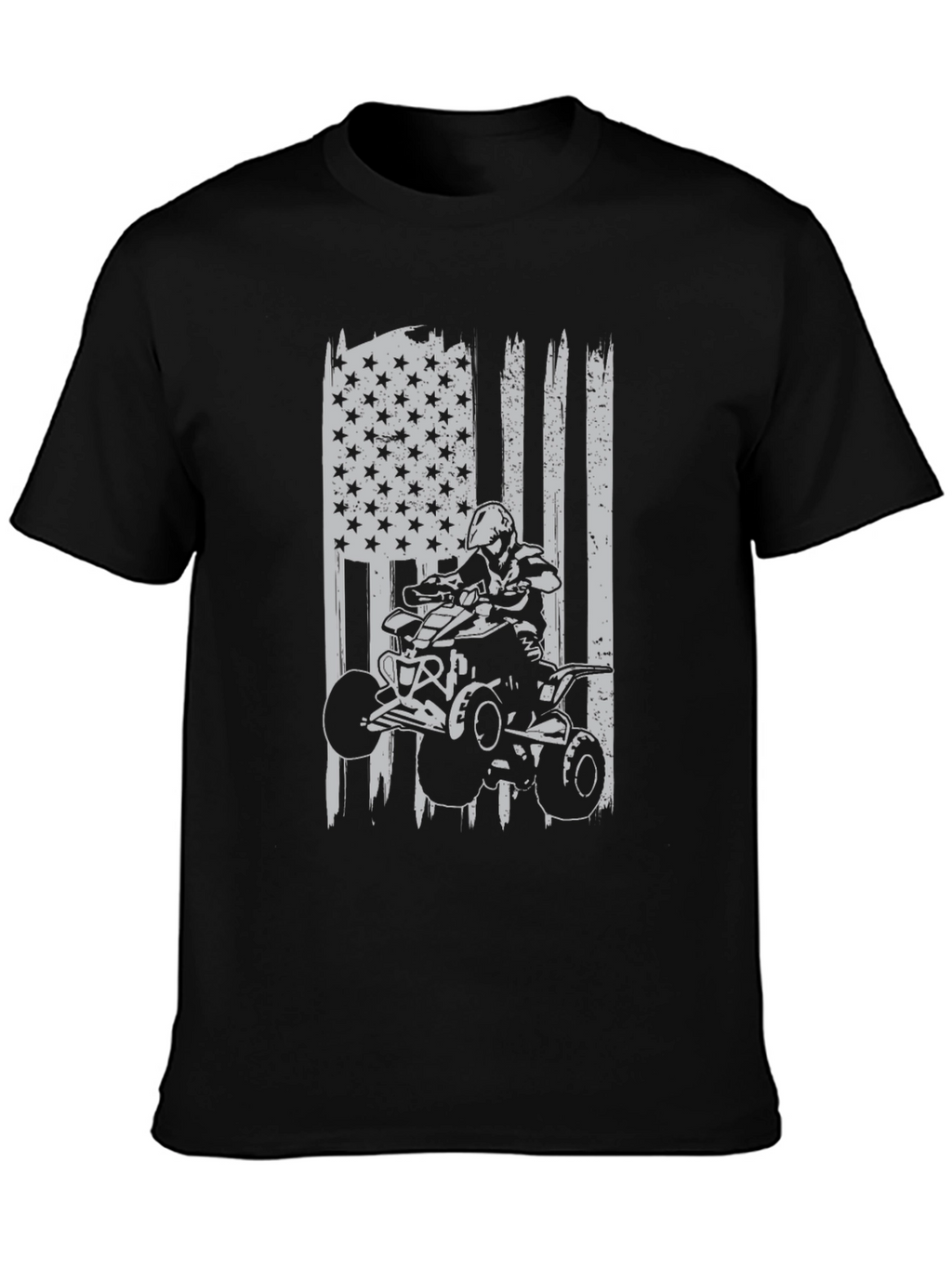 ATV Rider American Flag Graphic T-Shirt